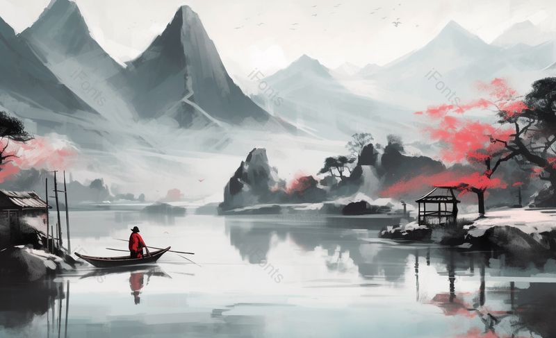新中式水墨山水画,插画/手绘图,插画/手绘图库,插画/手绘图下载,插画/手绘